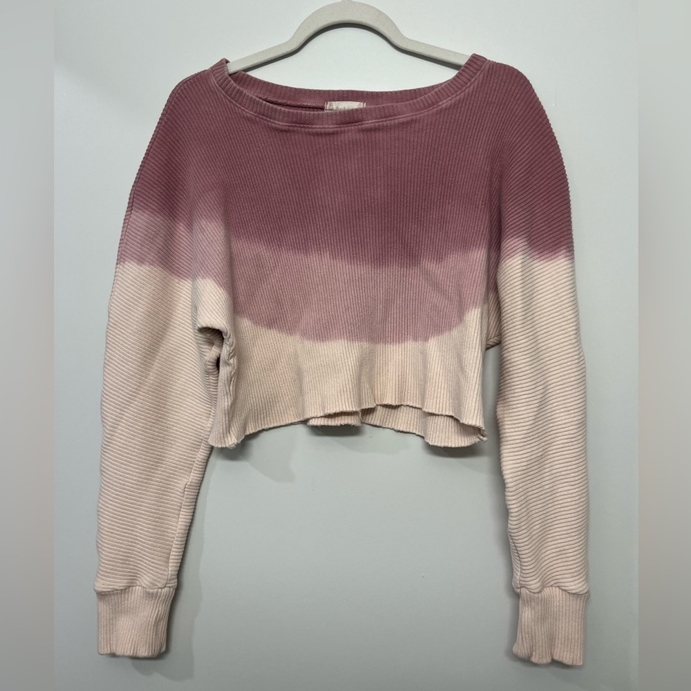 Altar’d State Ombré Cropped Long Sleeve Top/Pullover